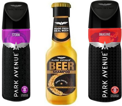 

Park avenue Storm,Imagine,Damage Beer Shampoo Combo Set(Set of 3)