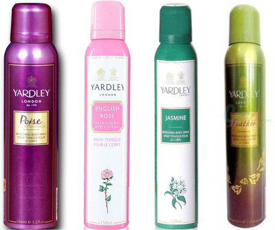 

Yardley london Poise English Rose Jasmine Faither Combo Set(Set of 4)
