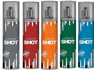 

Layer'r Shot (Set Of 5) Red,Smokin,Royal,Blaze,Powerdeodorants Pack For Men Combo Set(Set of 5)