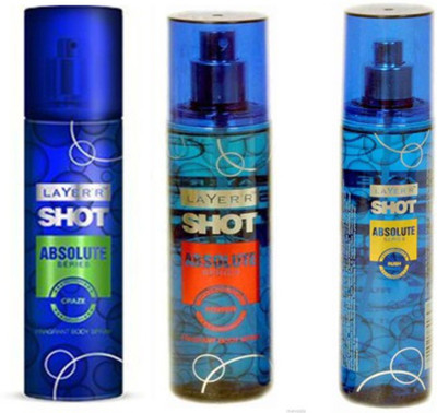 

Layer'r Shot Absulute Power,Rush,Craze Deo (Pack Of 3) Combo Set(Set of 3)