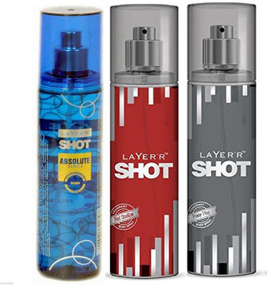 

Layer'r Shot (Set Of 3) Red,Play,Rush Deodorants Pack For Men Combo Set(Set of 3)