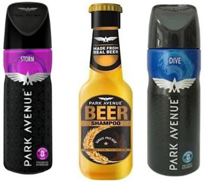 

Park avenue Storm, Dive,Damage free Beer Shampoo Combo Set(Set of 3)