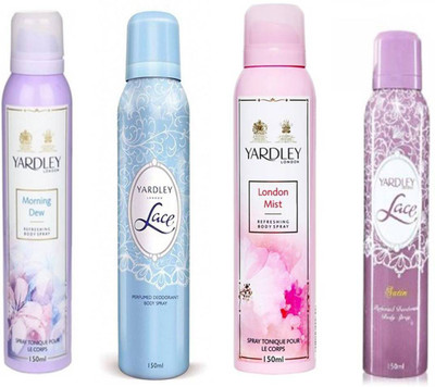 

Yardley london Morning Dew Lace LondonMist Lace Satin Combo Set(Set of 4)