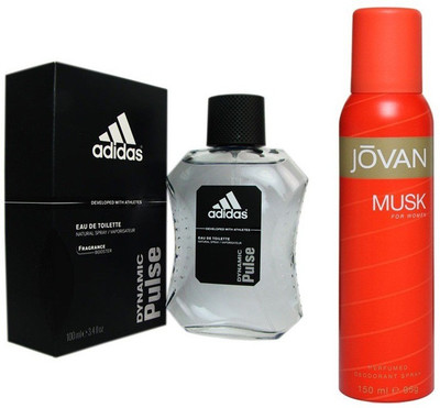 

Adidas Live It Combo's In EDT Dynamic Pulse & Jovan The Musk Combo Set(Set of 2)