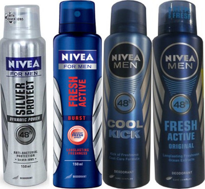 

Layer'r Fresh Active Original,Silver Protect Dynamic Power,Cool Cick,Fresh Active Burst (Set Of 4)Deo For Men Combo Set(Set of 4)