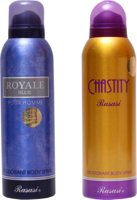 

Rasasi Royale Blue Men::Chastity Women Combo Set(Set of 2)