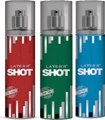 

Layer'r Shot (Set Of 3)Royal,Blaze,Red Deodorants Pack For Men Combo Set(Set of 3)