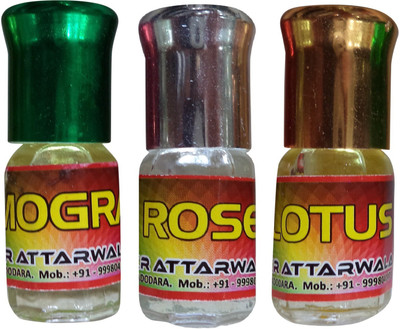

Kr Attarwala Natural Fragrances of Rose, Mogra and Lotus Gift Set Combo Set(Set of 3)