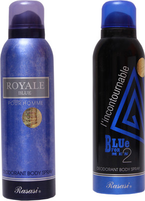 

Rasasi Royale Blue Men::Blue Incontournable Combo Set(Set of 2)