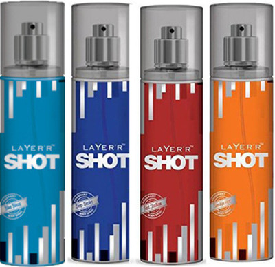 

Layer'r Shot (Set Of 4)Smokin,Red,Blaze,Desire Deodorants Pack For Men Combo Set(Set of 4)