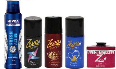 

Zeva Keepz U On Nivea Deodorant combo set for men&women Combo Set(Set of 5)