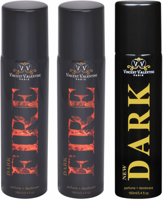 

Vincent valentine paris Set of New Dark, Dark Fire & Dark Fire Deodorants Combo Set(Set of 3)