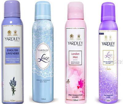 

Yardley london English Lavender Lace LondonMist lace satin Combo Set(Set of 4)