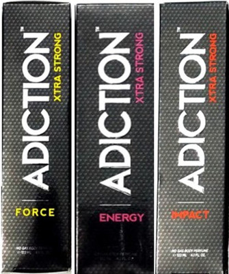 

Adiction Xtra Strong Energy,force,Impact Deodorants Pack of 3 for Men Combo Set(Set of 3)