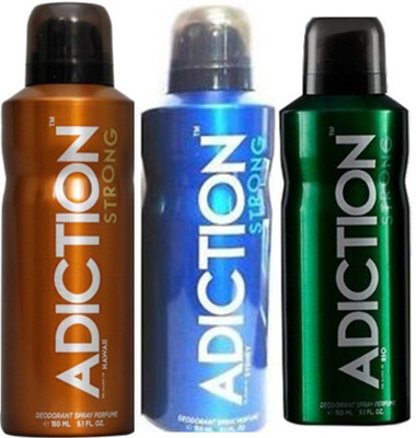 

Adiction Strong Hawaii,Rio,Sydney Deodorants Pack of 3 for Men Combo Set(Set of 3)