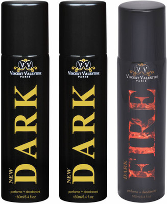 

Vincent valentine paris Set of New Dark, New Dark & Dark Fire Deodorants Combo Set(Set of 3)
