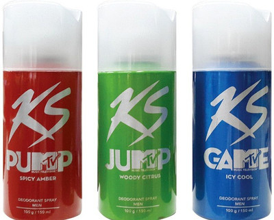 

Kamasutra MTV (Pump+Jump+Game) Deodorant Spray Combo Set(Set of 3)