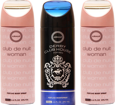 Armaf Club De Nuit Pink, Derby Club House Black Combo Set(Set of 3)