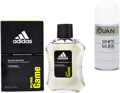 

Adidas Live It Combo's In EDT Pure Game & Jovan Men's The White Musk Deo Combo Set(Set of 2)