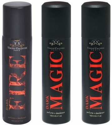 51% OFF on Vincent valentine paris Set of Dark Fire, Dark Magic & Dark Magic Deodorants Combo Set(Set of 3) 51% OFF on Vincent valentine paris Set of Dark Fire, Dark Magic & Dark Magic Deodorants Combo Set(Set of 3)