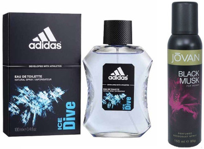 

Adidas Live It Combo's In EDT Ice Dive & Jovan The Black Musk Combo Set(Set of 2)