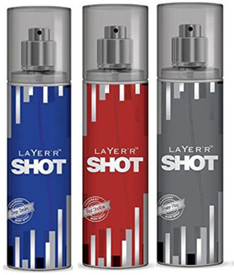 

Layer'r Shot (Set Of 3) Red,Play,Desire Deodorants Pack For Men Combo Set(Set of 3)