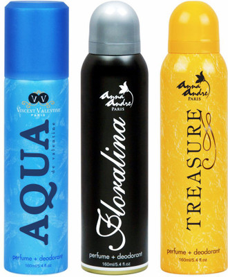 

Anna andre paris Aqua De Valentine, Floralina & Treasure Combo Set(Set of 3)