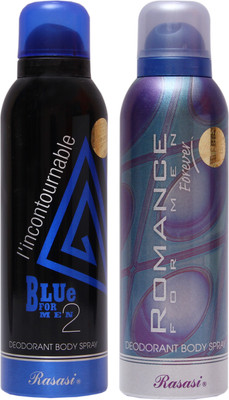 

Rasasi Romance Men::Blue Incontournable Combo Set(Set of 2)