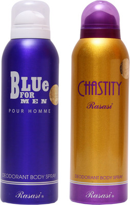 

Rasasi Blue For Men::Chastity Women Combo Set(Set of 2)