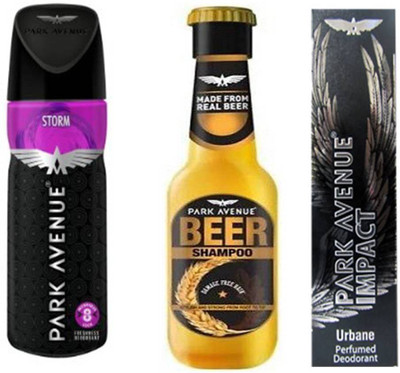 

Park avenue Storm,Urbane,Damage Beer Shampoo Combo Set(Set of 3)