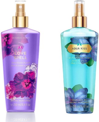 Flipkart - Victoria’s secret Fragrance Body Mist Set Aqua Kiss And Love Spell For Women (250 Ml X 2) Combo Set(Set of 2)