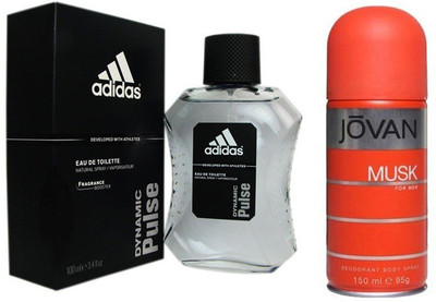 

Adidas Live It Combo's In EDT Dynamic Pulse & Jovan Men's The Musk Combo Set(Set of 2)