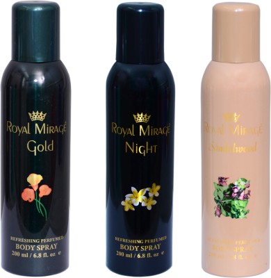 

Royal mirage GOLD,NIGHT,SANDALWOOD Combo Set