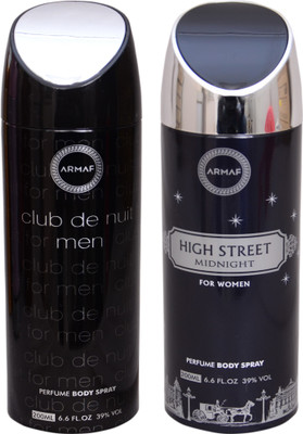 

Armaf CLUB DE NUIT HOMME HI STREET MIDNIGHT FEMME Combo Set(Set of 2)