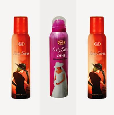 

Monet Monet 2 Lady Diana ,and 1 Diva Body Spray Combo Set(Set of 3)