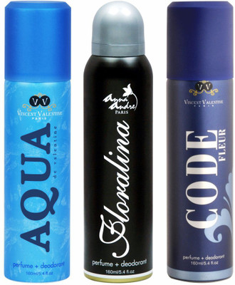 

Vincent valentine paris Aqua De Valentine, Floralina & Code Combo Set(Set of 3)