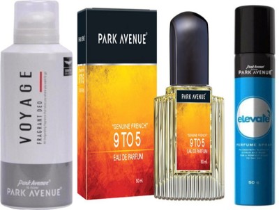 

Park avenue 9 to 5 EDP ,Voyage ,Elevate Deodorant Spray Combo Set(Set of 3)