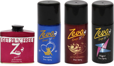 

Zeva Keepz U On Deodorant WITHOUT ALCOHOL bodyspray men / women ladies unisex Gift set Combo Set(Set of 4)