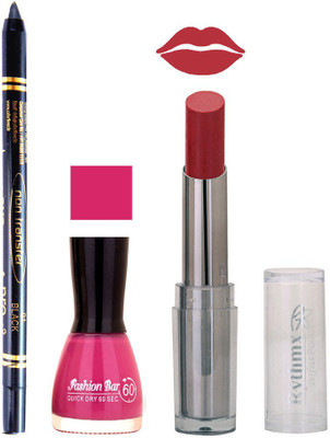 

Rythmx Lipstick , Nail Polish And Stay On Black Kajal Makeup Combo 1021(Set of 3)