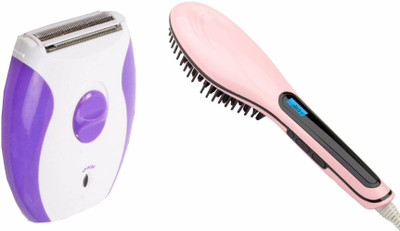 

3P Kart Ceramic Brush Straightener and Epilator(Set of 2)
