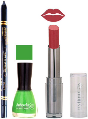 

Rythmx Lipstick , Nail Polish And Stay On Black Kajal Makeup Combo 1061(Set of 3)