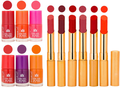 

Aroma Care Nail Polish Set and Rythm Lipstick Sets ( Modern Shades) 1803201784(Set of 12)