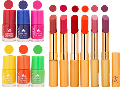 

Aroma Care Makeup Women Nail Polish and Exclusive Long Lasting Lipstick Set 147(Set of 12)