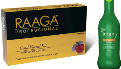 

Raaga Professional Gold Facial Kit With ProBotanix Repair & Nourish shampoo(Set of 2)