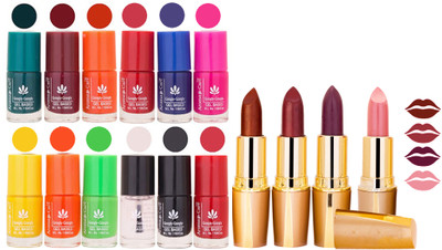 

Aroma Care Lot of 12-piece Surprise Nail Polish Set and Rythm Lipsticks Combo 62(Set of 16)
