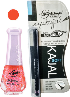 

Lady Fashion Nail Polish and Kajal Combo 2010201649(Set of 2)
