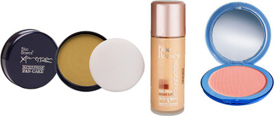 

Blue Heaven Xpression Pan Cake (71), Oil Free Foundation (Cream Beige) & Silk On Face Compact (PINK) Combo.(Set of 3)