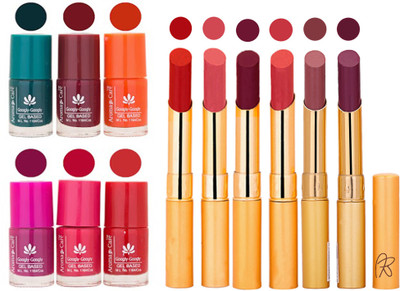 

Aroma Care Famous Combo of Nail Polish with Rythm Long Lasting Lipstick Sets 183201763(Set of)