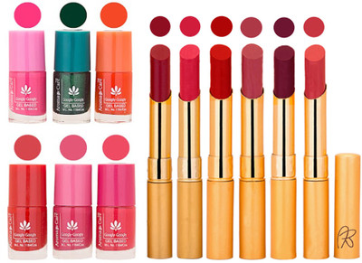 

Aroma Care Perfect Combo of Nail Polish and Rythm Lipstick Popular Shades in Wholesale Rate 2332017018(Set of 12)