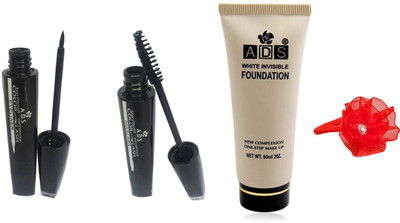 

ADS Waterproof Eyeliner / Mascara / White Invisible Foundation / Band(Set of 4)